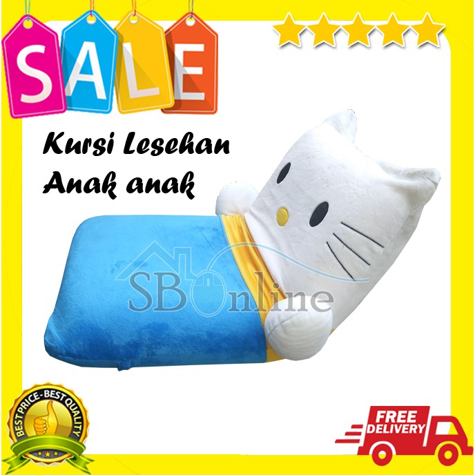 Kursi Lesehan Lipat Lantai Santai Import Anak Hello Kitty Panda Raccoon Cow Dll