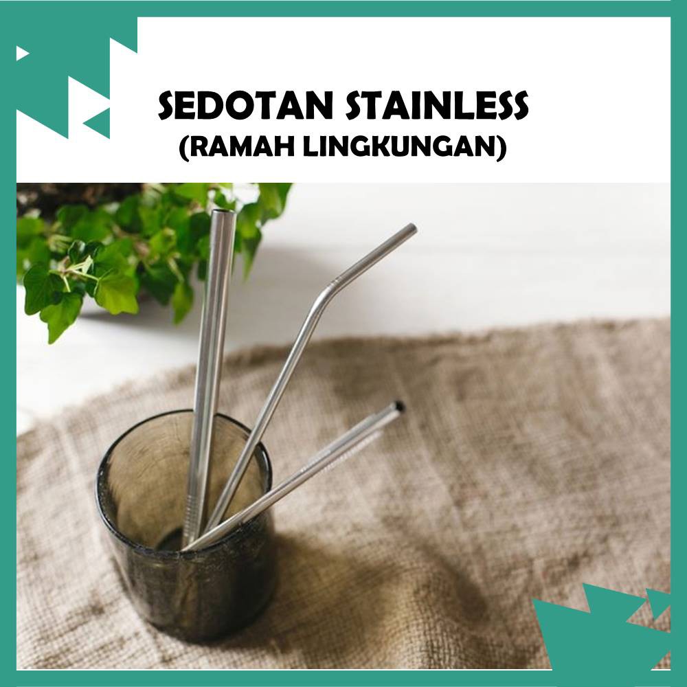 

Sedotan Stainless Steel Cuci Ulang Reusable Straw/ Sedotan Minuman
