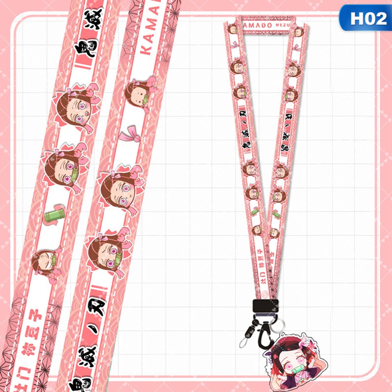 Lanyard Leher Bahan Akrilik Motif Anime Demon Slayer Kimetsu No Yaiba