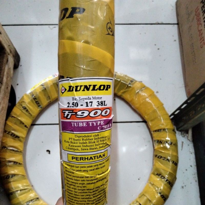 BAN DUNLOP TT900 250-17 TUBE TYPE BAN LUAR MOTOR BEBEK TUBETYPE DEPAN BELAKANG 2.50 70/90 RING 17 HO
