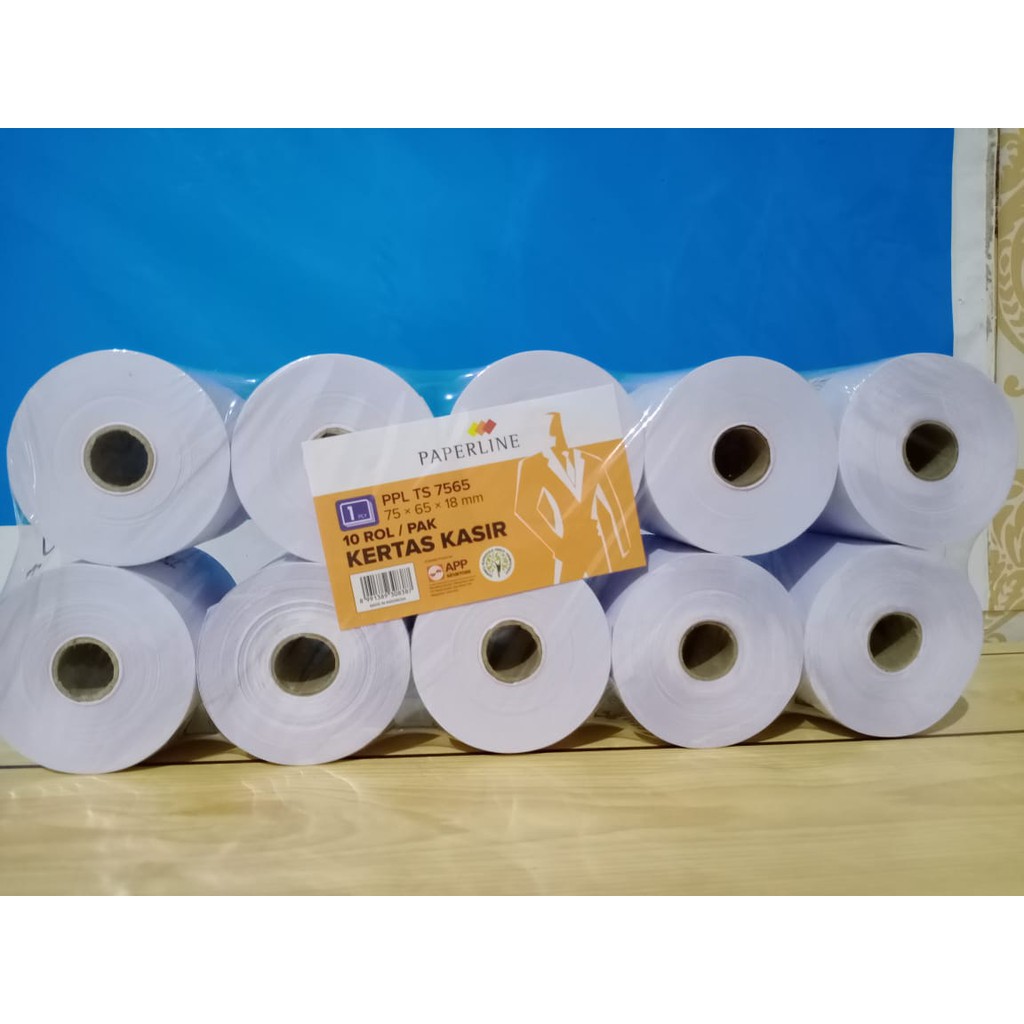 

Kertas Struk kasir Merk Paperline Uk 75x65mm