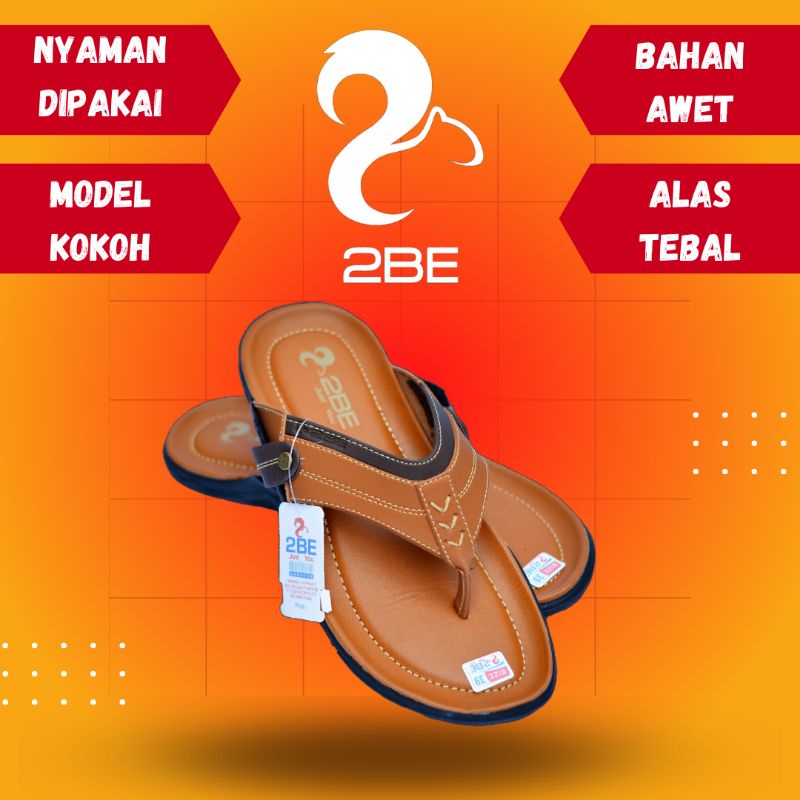 Sandal Kulit Pria 2BE 01 Original Original Sandal Jepit Kasual