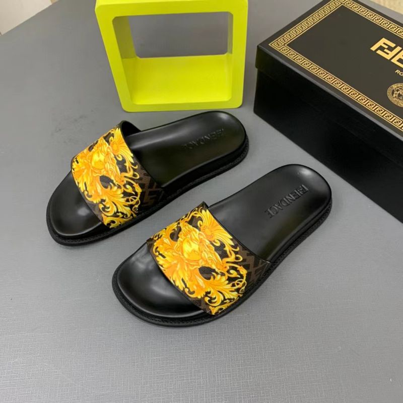 sandal pria Fendace sendal cowok slippers men slide flip flop flat selop P1SHOES