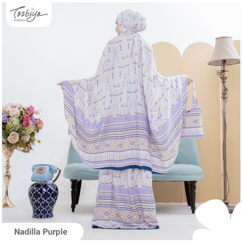 Mukena Tazbiya Nadilla Series Allsize Jumbo Dewasa Katun Rayon Motif