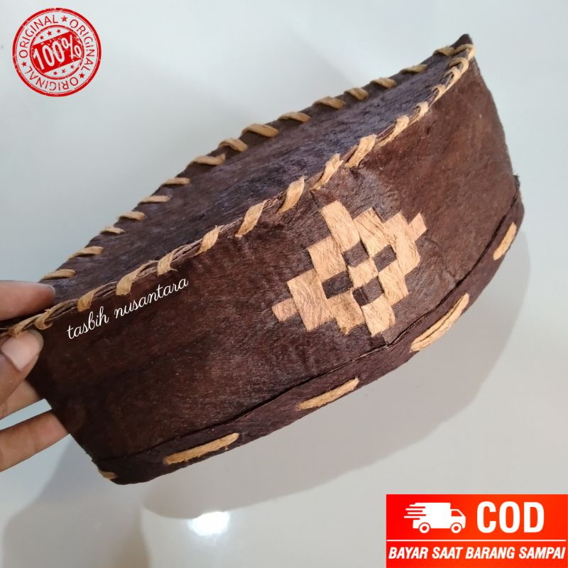 Peci rajut dewasa / peci kulit kayu asli