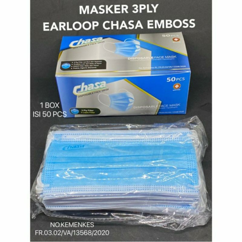 CHASA BIRU EARLOOP 50PC 3ply