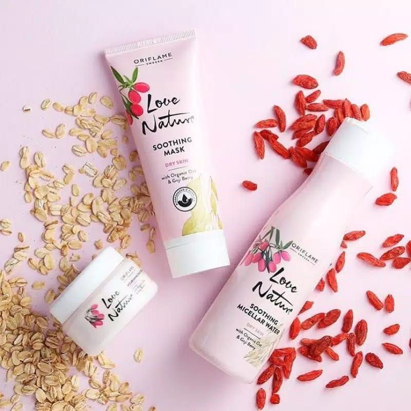 Love Nature Oat &amp; Goji Berry Face Cream/ Micellar Water/ Shooting Mask