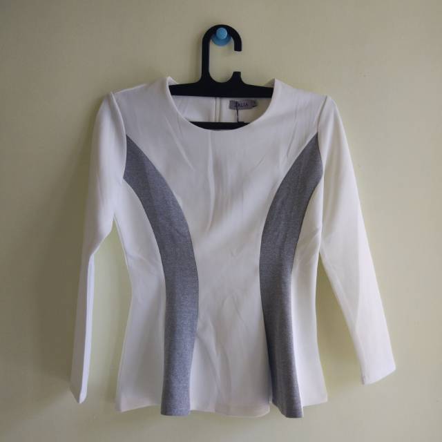 Colourblock Peplum Top by Zalia