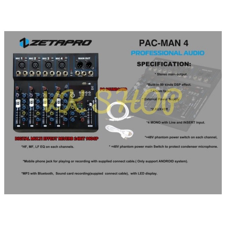 MIXER AUDIO ZETAPRO PACMAN 4 / PAC MAN4 ORIGINAL