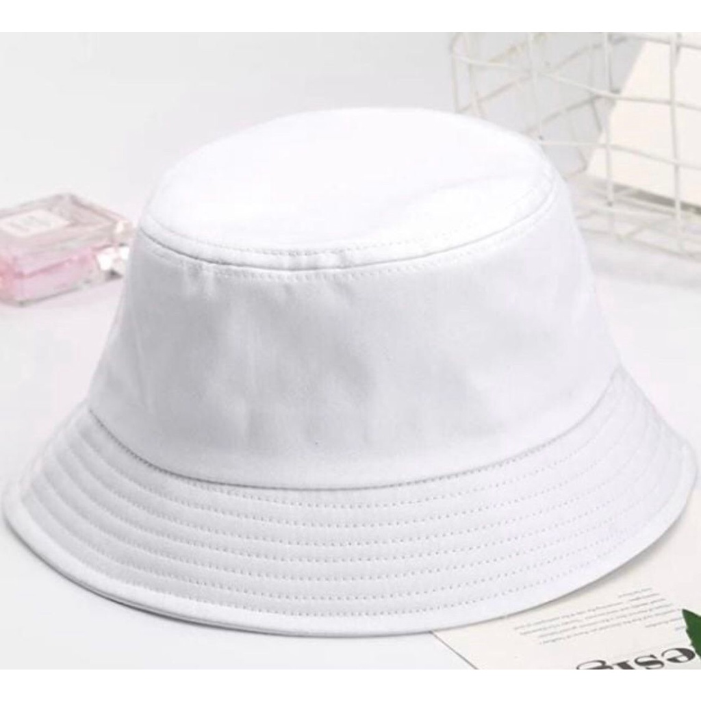 termurah Topi bucket polos bolak balik 2 warna / topi bucket hat premium custom bordir