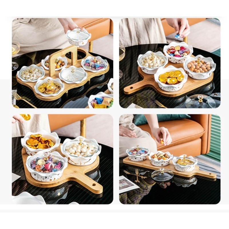 Sun star Snack Tray / Tempat camilan / tempat saos / tempat dessert / gold tray 1 set