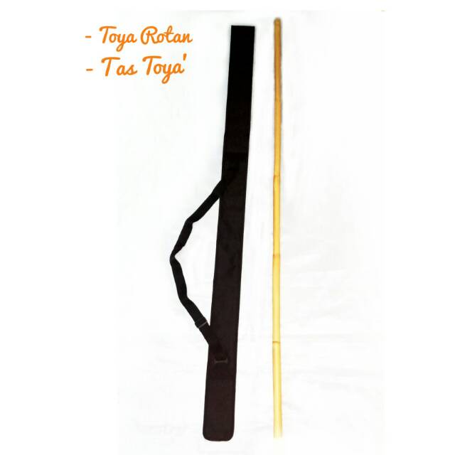 Toya Rotan Silat Wushu - Tongkat dan Sarung Tas 1 Paket | Tongkat Pencak Silat Asli Alat Kebutuhan P