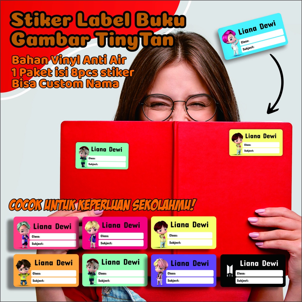 

Stiker Label Buku - Gambar TinyTan Bisa Custom Nama