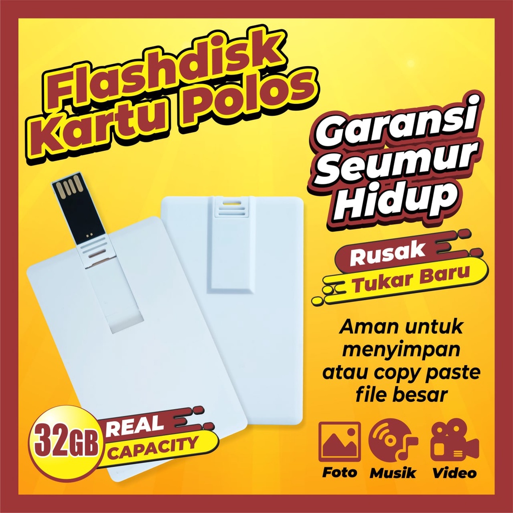 Flashdisk Kartu Polos 32GB Flash Disk Kartu Polos 32GB Flashdisk Polos Original Flashdisk