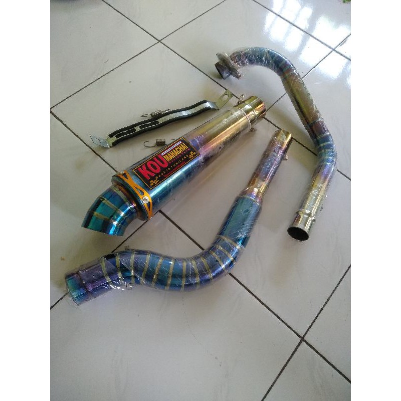 Knalpot KOU cobra kanan vixion full cacing