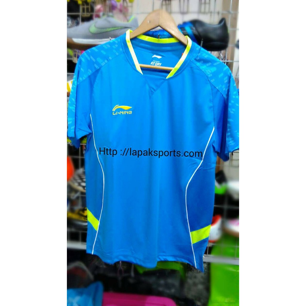Unik kaos badminton lining 69 biru Berkualitas