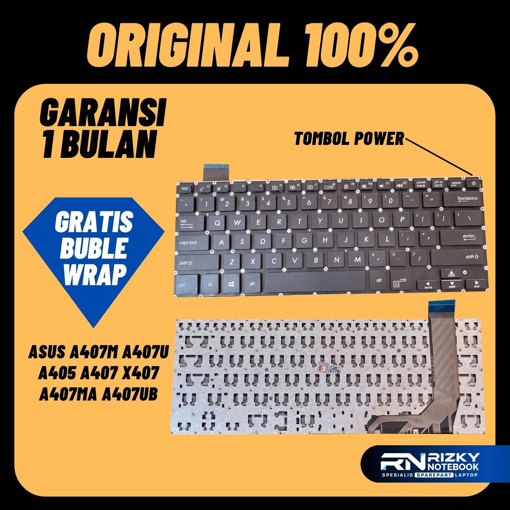 ( ORI 100%) Asus A407 A407M A407MA A407U A407UA X407 A407UB A407UF Original Keyboard Laptop KEYBORD KEYPAD