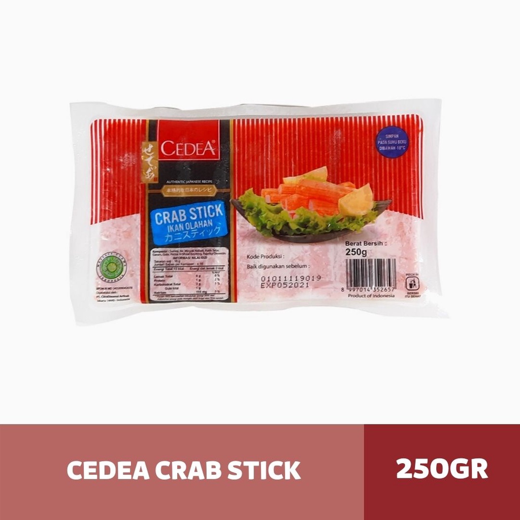 

Cedea Crabstik 250 gram / olahan ikan / Frozen food / crab stik | Cedea Crabstick 1Kg Stik Kepiting Cedea Frozen Crab Stick