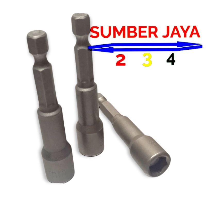 Mata Baut Roofing 8 x 65mm Magnetic Hex Socket Nut Kunci Roofing Kunci Socket Roofing