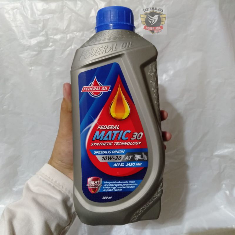 FEDERAL MATIC 30 800ml Synthetic Technology Spesialis Dingin 10W-30 AT API SL JASO MB HEAT PROTECTION