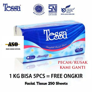 Tisu Wajah TESSA 250 lembar 2ply Natural Soft | Facial tissue