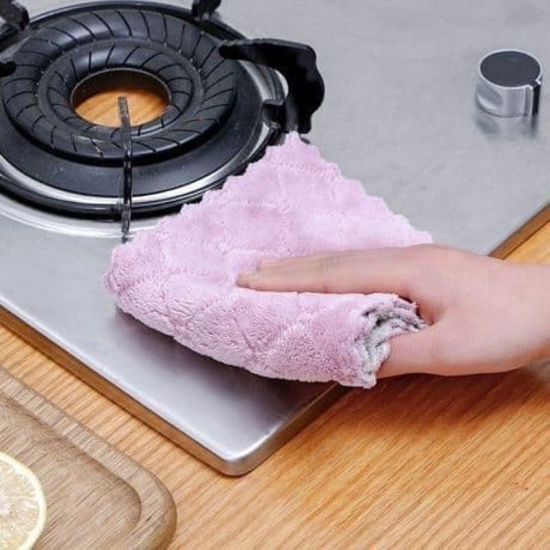 Kain Lap Microfiber Cuci Piring Anti Minyak Dapur Tangan Serbaguna