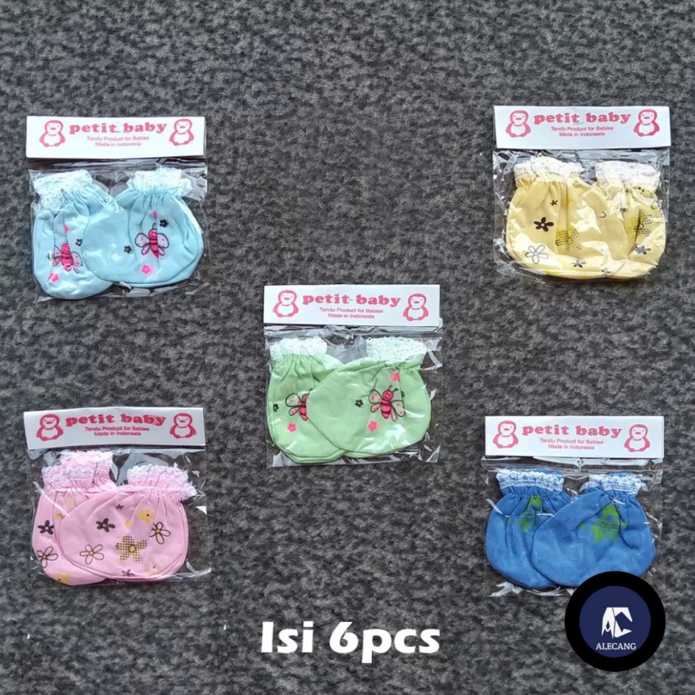 6 SET (12 PASANG) SARUNG TANGAN &amp; KAKI BAYI NEWBORN MURAH MODEL RIP