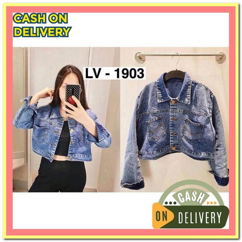 Jaket Levis Wanita Jeket Jins Cewek Terbaru Jacket Jins Cewek Korean S Tr - Jaket Jeans Acid Lv 1903