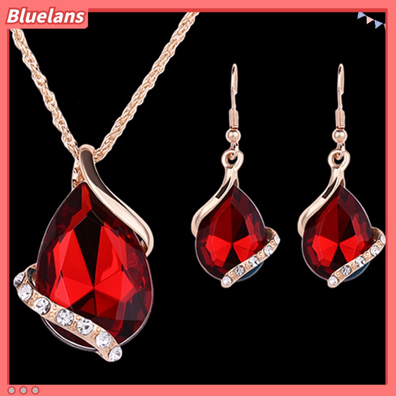 1 Set Kalung Rantai Choker Kristal Berlian Imitasi Berkilau Untuk Wanita