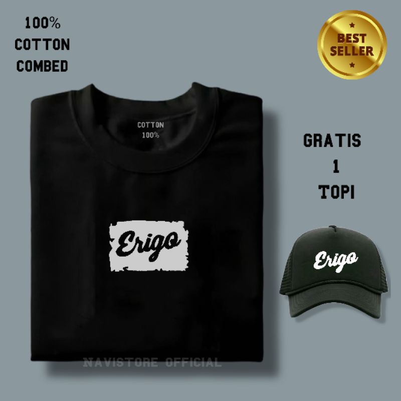 PROMO Beli Baju Gratis Topi / BAHAN TEBAL / Baju Kaos Distro - Kaos Pria Wanita Lengan Pendek Bahan 