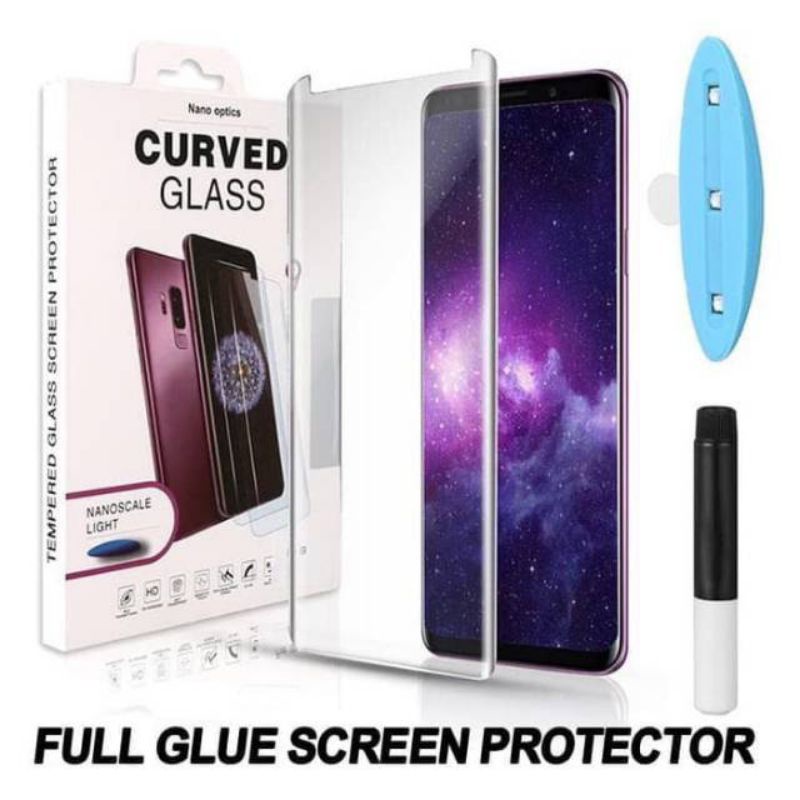 SAMSUNG  NOTE 20 UtTRA 10 PLUS 10 9 8 S21 TEMPERED GLASS UV NANO OPTIC FULL COVER