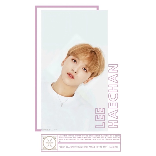 Baju Variasi Bio Nct Lee Haechan/ Nct Dream/Nct 127