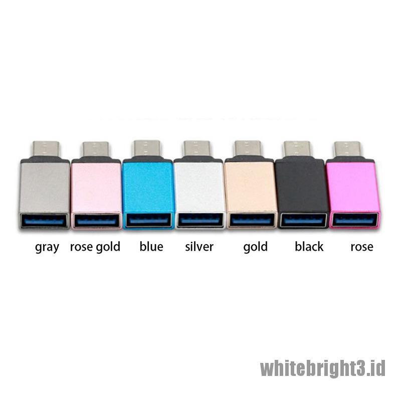 &lt; White3 &gt; Adapter Konverter Konektor Data USB-C Male Ke USB 3.0 A Female
