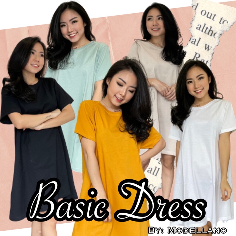 BASIC DRESS KAOS COTTON COMBED 30S PLAIN KATUN TUNIK MIDI POLOS ADEM CASUAL LILAC PASTEL SAGEGREEN MURAH