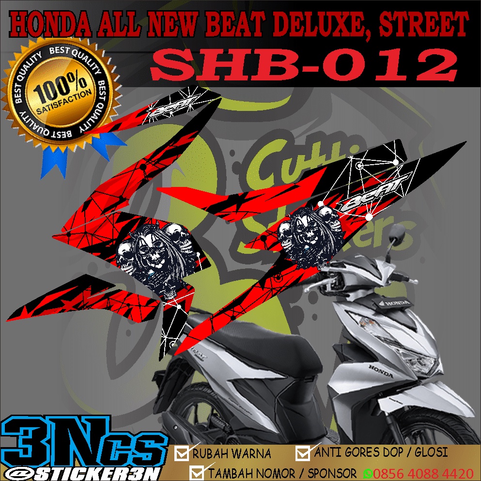 Stripping Honda Beat Deluxe CBS ISS, Sticker Variasi 012 Honda Beat Street CBS ISS, Stripping All Ne