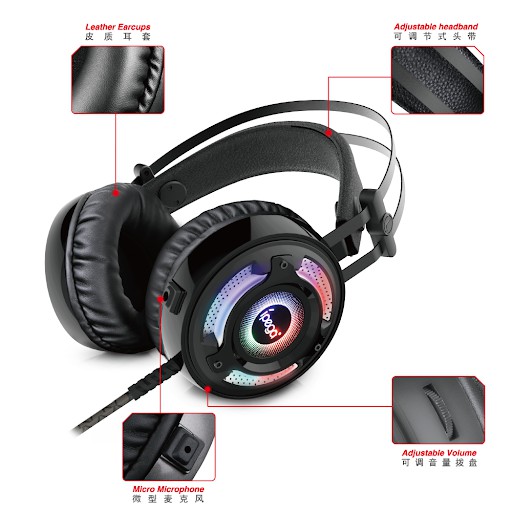 Headset gaming ipega pg r008 audio jack 3.5mm rgb - Headphone gaming