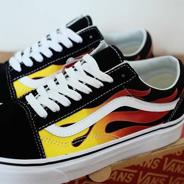 Sepatu Oldskool Flame Waffle DT Import Sneakers Kets Casual Sekolah Kuliah Kerja Santai Kado Hadiah