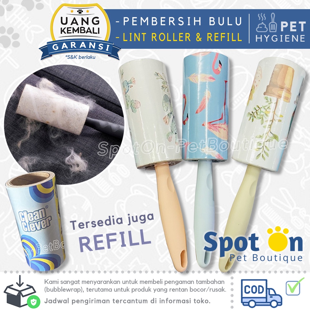 Pembersih Bulu Hewan Rol Besar | Lint Roller Debu Refill | Pengangkat Bulu Kucing Anjing Kelinci