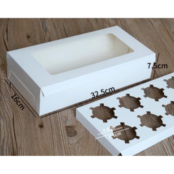 Box kotak cupcake isi 8 muffin bread bolu gulung kue hadiah sovenir