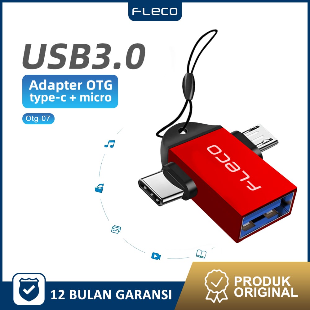 Adapter 2 In 1 Micro Usb Converter Usb C 3.0 OTG-07 FLECO