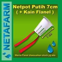 Netpot Hidroponik 7cm Putih + Kain Flanel ( 10pcs )