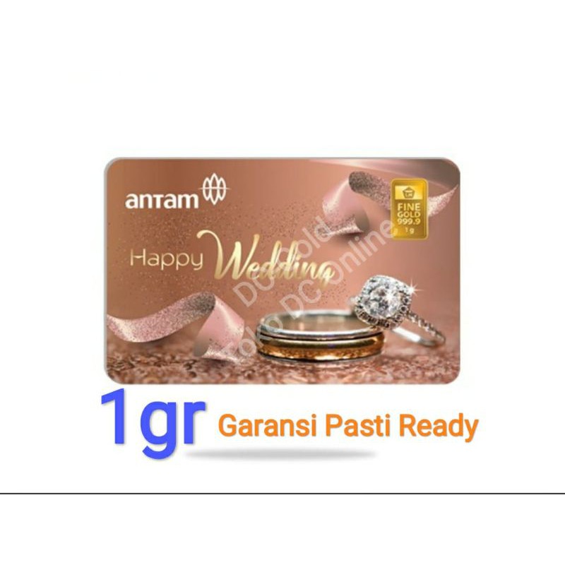 Logam Mulia Emas Antam 1 gram Happy Wedding Selamat Menempuh Hidup Baru GIFT Series