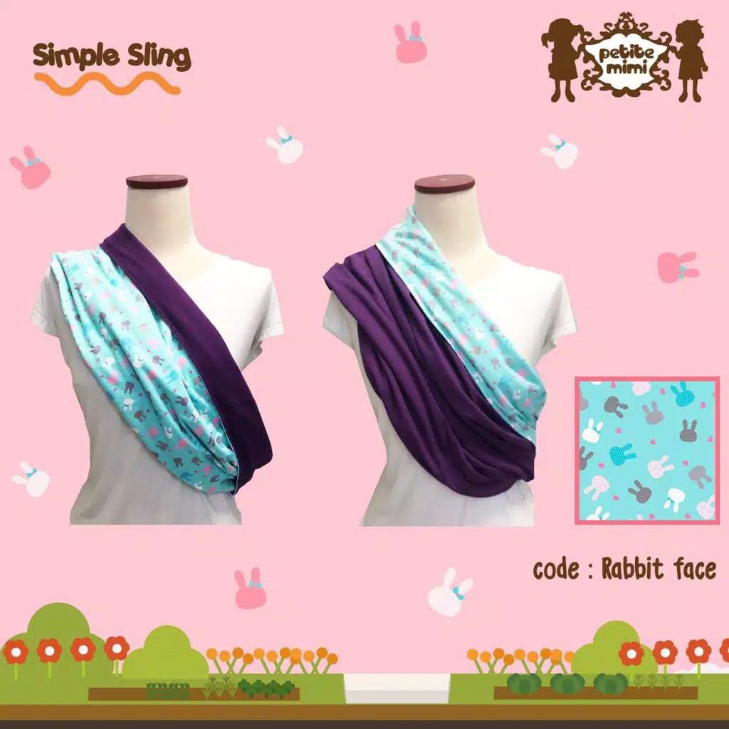 Petite Mimi Simple Sling MOTIF / Petite Mimi Gendongan Bayi Simple Sling / GEOS Motif Dikirim Random