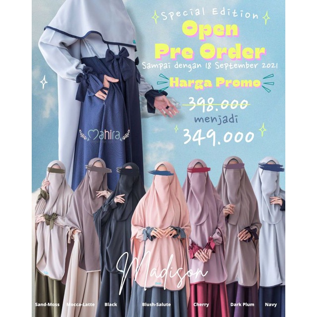 MADISON SET BY MAHIRA INDONESIA / SET GAMIS CADAR SOFT SAJRA PREMIUM BY MAHIRA