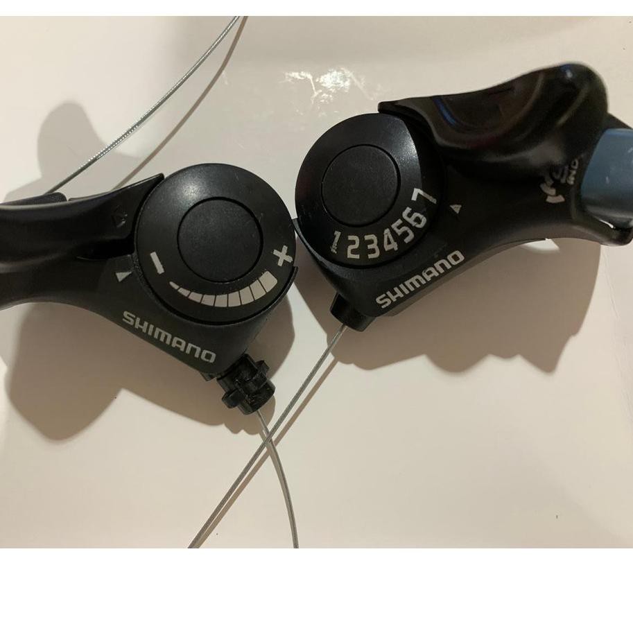 12.12 Flash Shop  1PASANG THUMB GEAR SHIFTER SHIMANO TUAS GIGI SEPEDA GUNUNG TX30-7 21 SPEED 3 X 7 A