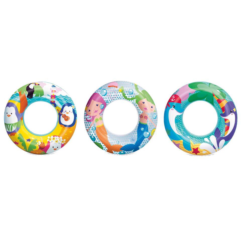Bestway Ban Renang Anak Sea Adventures Lumba-lumba, Pinguin, Mermaid Diameter 51 cm (Umur 3-6 tahun)