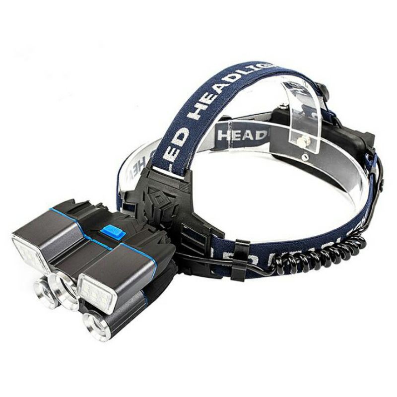 Albinaly Senter Kepala Headlamp Cree XM-L2 + 2XPE + Red Blue LED - TG-007 - Black