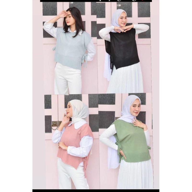 ORS - Vest Rompi Rajut Tali Outer Wanita Premium - Vest Rompi Andin AZ / Pakaian Wanita Rajut Bandun