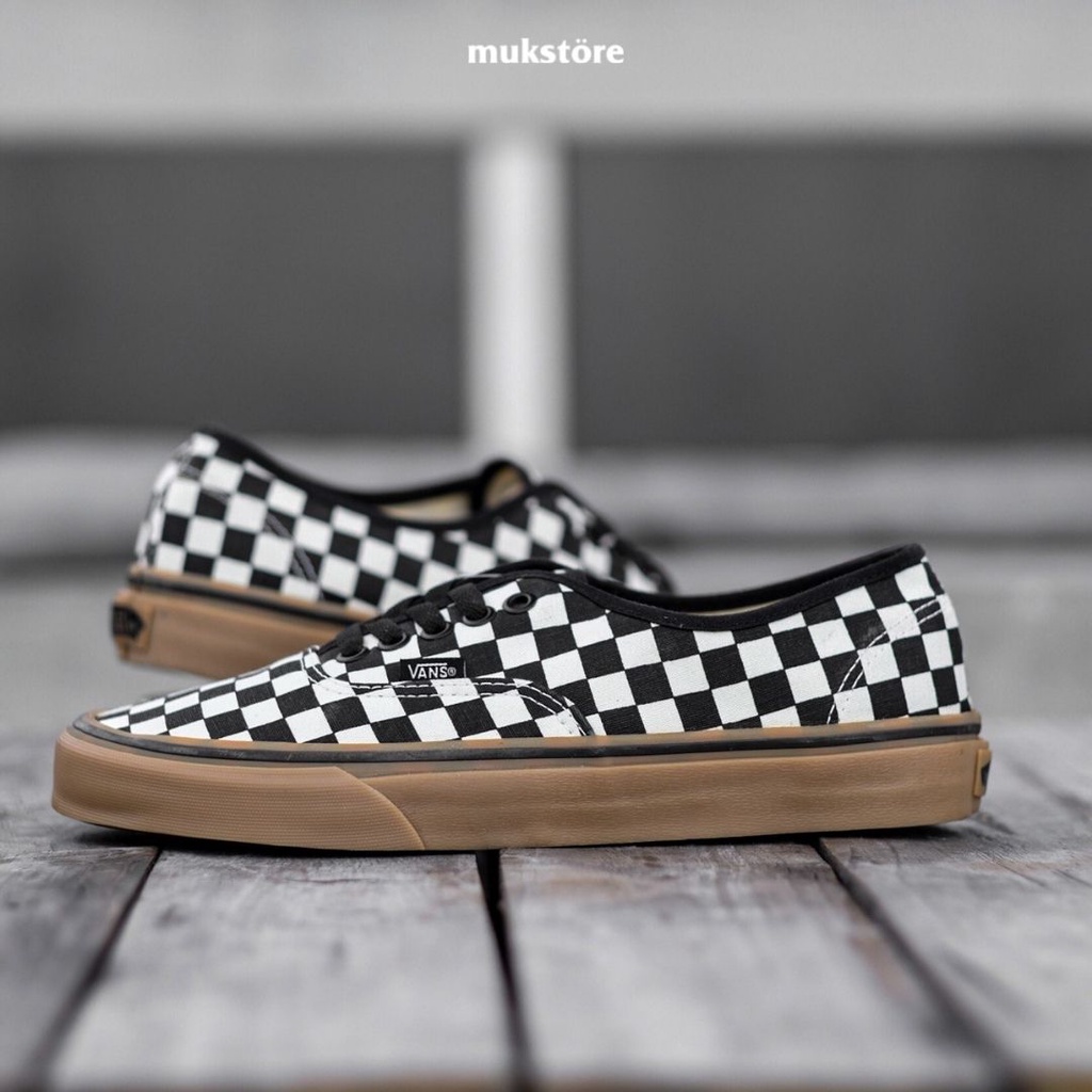 vans authentic checkerboard gum sole