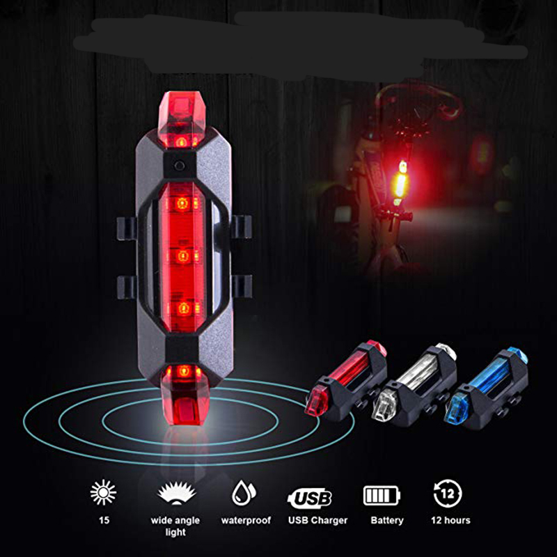 Lampu Belakang Sepeda USB Rechargeable Bicycle Tail Light